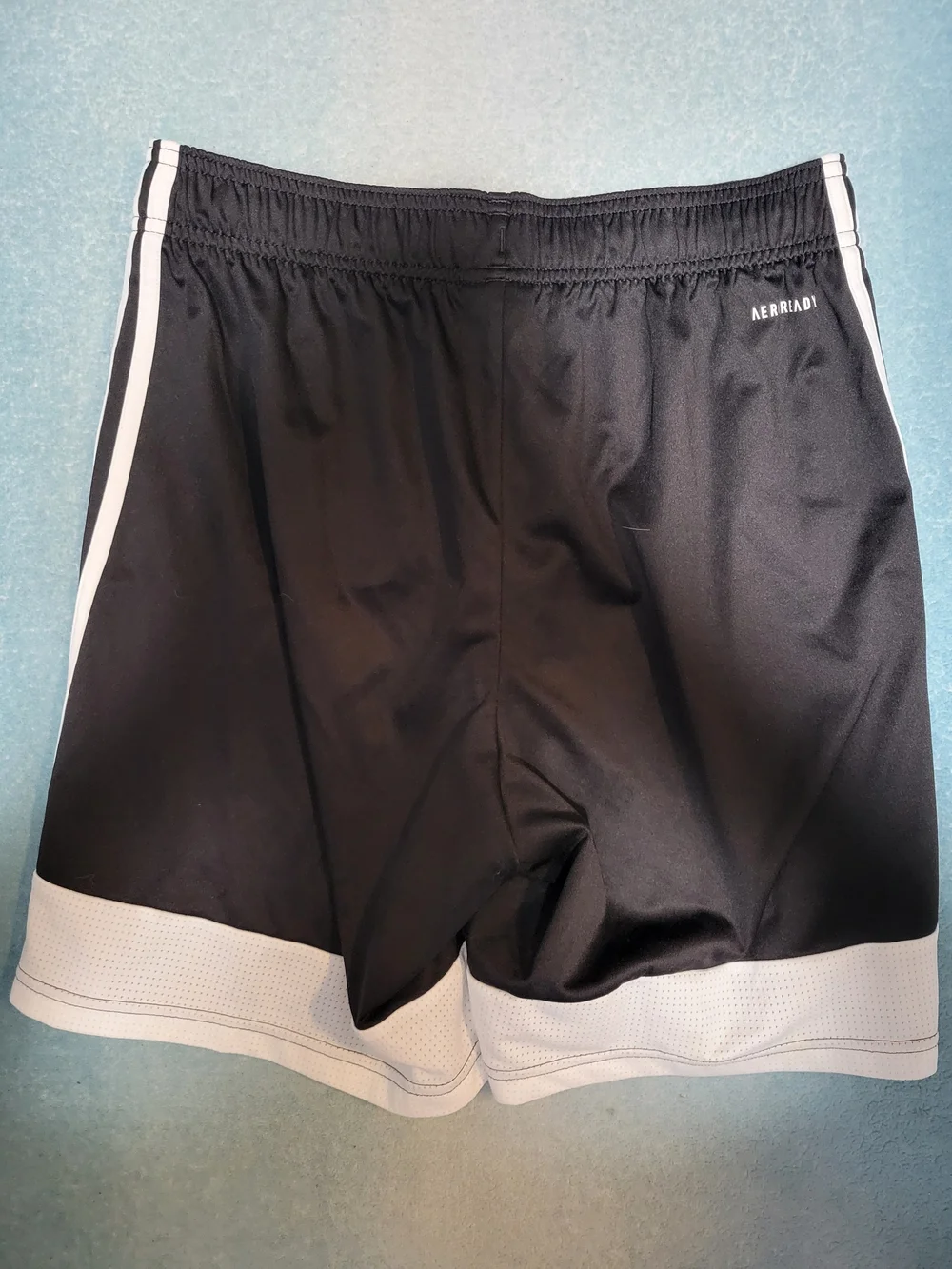 adidas Black Athletic Shorts with White Stripes